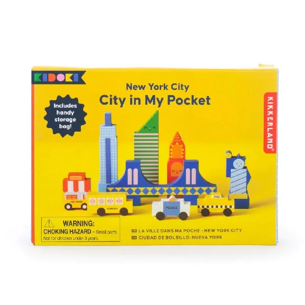 Sustainable Wooden Educational Toys with a Storytelling and Role - Playing SetCity Building Blocks Set | New York City