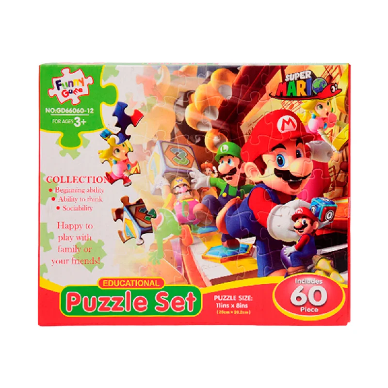 Natural Finish Wooden Educational Toys with a Music - Making Function for 3 - 5 Year OldsGD66060-12 SUPER MARIO PUZZLE 60PC A.I