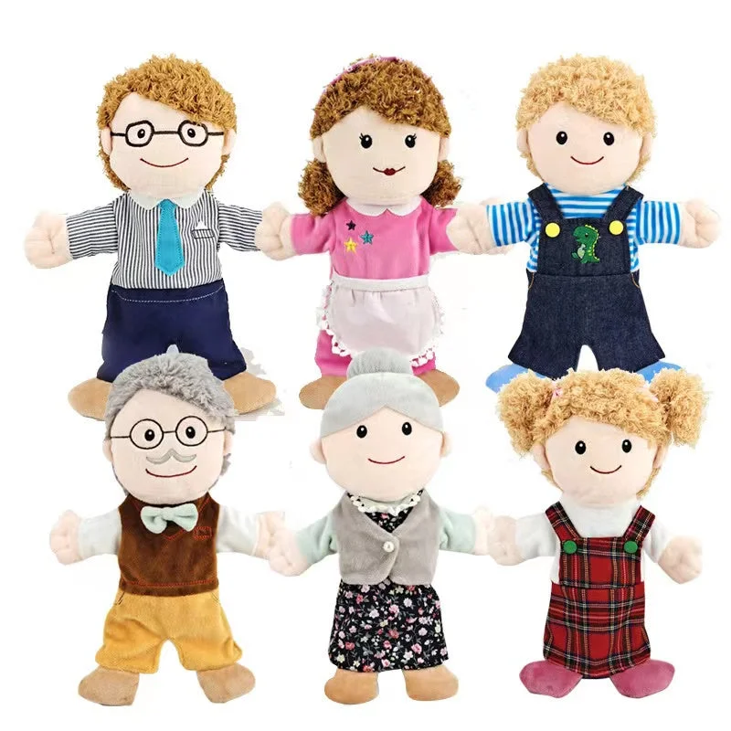 Eco - Conscious Solid Wood Educational Toys with a Social - Skills Development GameHand Puppets - Family Pretend Play Dramatization Activity