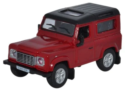 Die - Cast Model of a Military Jeep with Camouflage Paint and Weapon AccessoriesLand Rover Defender 90 Station Wagon Firenze Red - Santorini Black