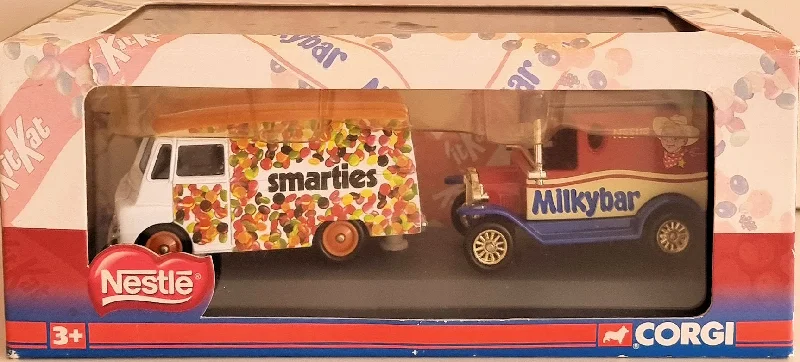 1:18 Scale Die - Cast Model of a 1969 Chevrolet Camaro SS with Opening Doors and HoodLledo NE1002 Milkybar and Smarties Van Set