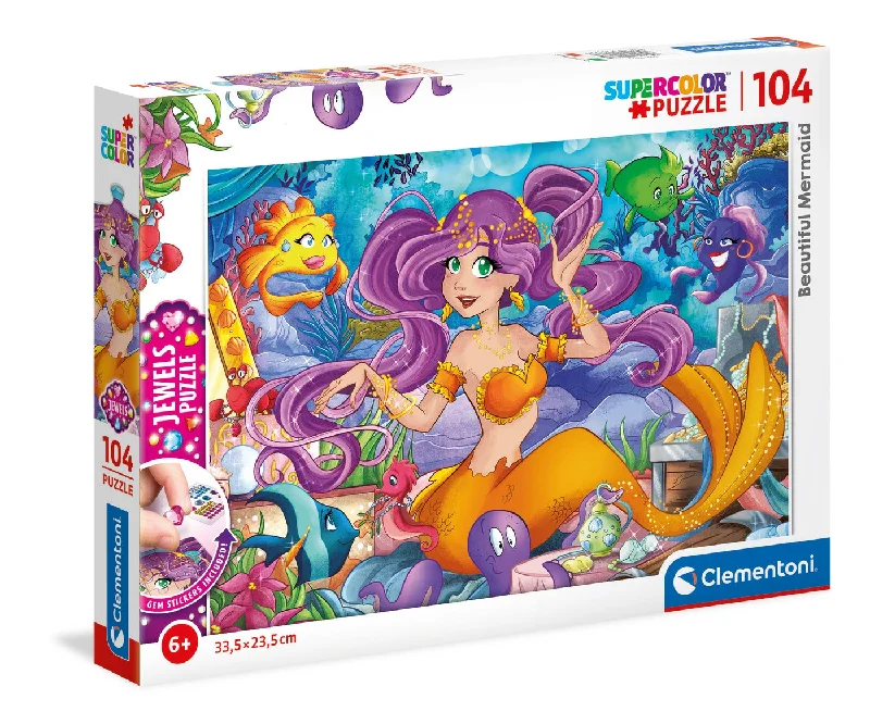 Natural Wood Educational Toys with a Construction and Engineering Play SetBeautiful Mermaid puzzle 104 piece