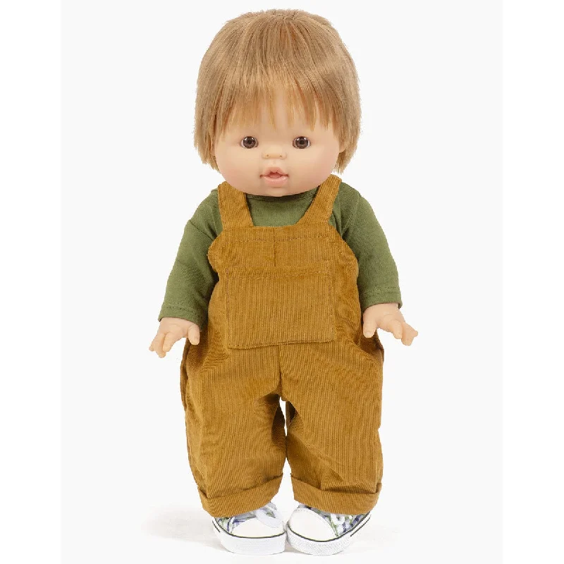 Dolls with a Weighted Body for a Soothing Effect and Comfort - Oriented AccessoriesMinikane gordis Antoine overalls set in Havana milleraies and dark khaki jersey t-shirt