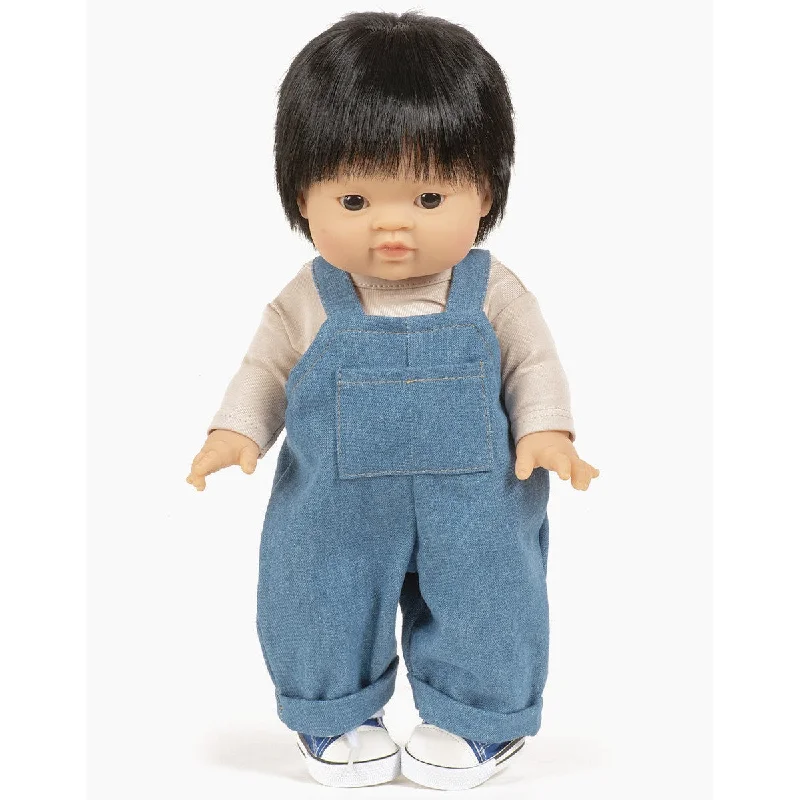 Dolls with a Waterproof Body and Beach - Themed AccessoriesMinikane gordis Antoine overalls set in light blue denim and linen jersey t-shirt