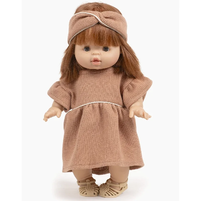 Dolls with a Solar - Powered Feature and Outdoor - Adventure AccessoriesMinikane gordis daisy dress and crossed headband in brown sugar honeycomb knit