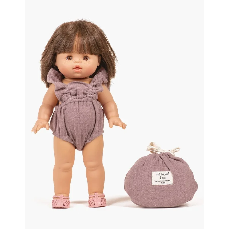 Interactive Talking Dolls with Educational Accessories like Storybooks and FlashcardsMinikane gordis Lou retro romper in pebble cotton gauze with pouch