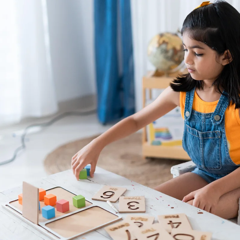 Solid Wood Educational Toys with a Coding and Logic - Building GameMontessori Number Literacy