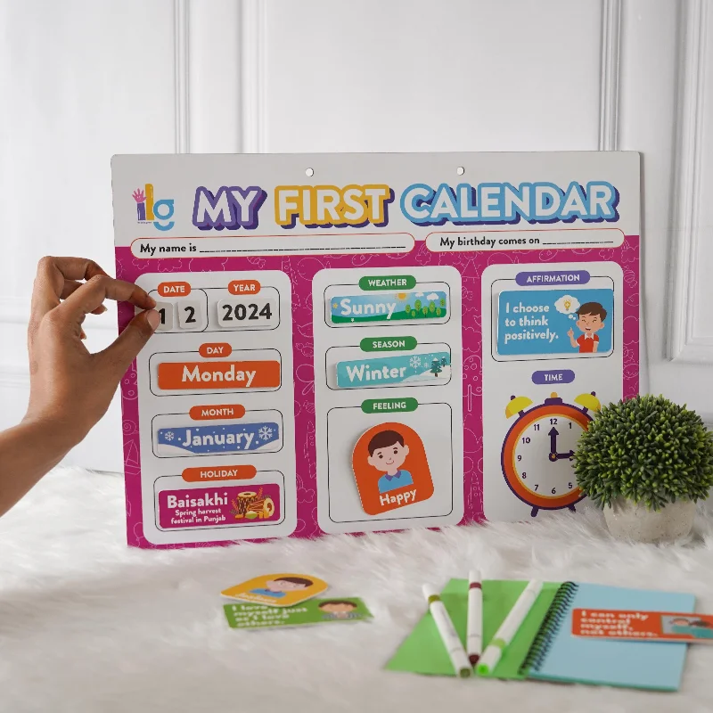 Sustainable Wooden Educational Toys with a Storytelling and Role - Playing SetNEW AND IMPROVED HOME CALENDAR