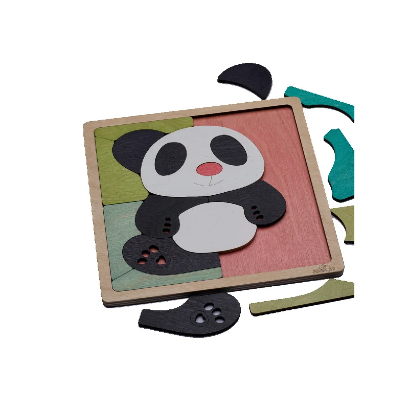 Solid Wood Educational Toys with a Science Experiment Theme for Young LearnersPink Nosed Panda