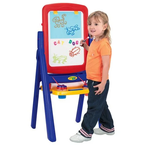 Natural Finish Wooden Educational Toys with a Music - Making Function for 3 - 5 Year OldsQWIKFLIP 2-SIDED EASEL Blue