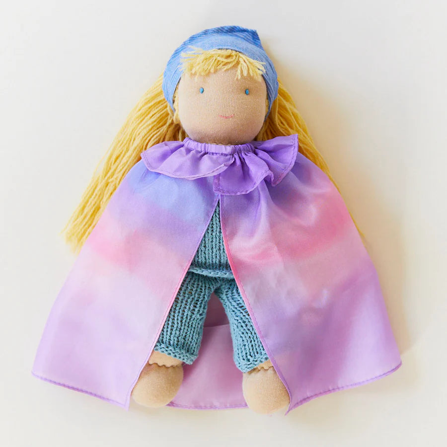 Dolls with a Weighted Body for a Soothing Effect and Comfort - Oriented AccessoriesSarah's Silks doll cape, blossom