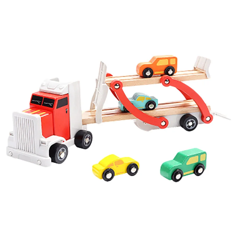 Sustainable Solid Wood Educational Toys with a Language - Learning Activity BookTop Bright High Quality Sturdy Truck