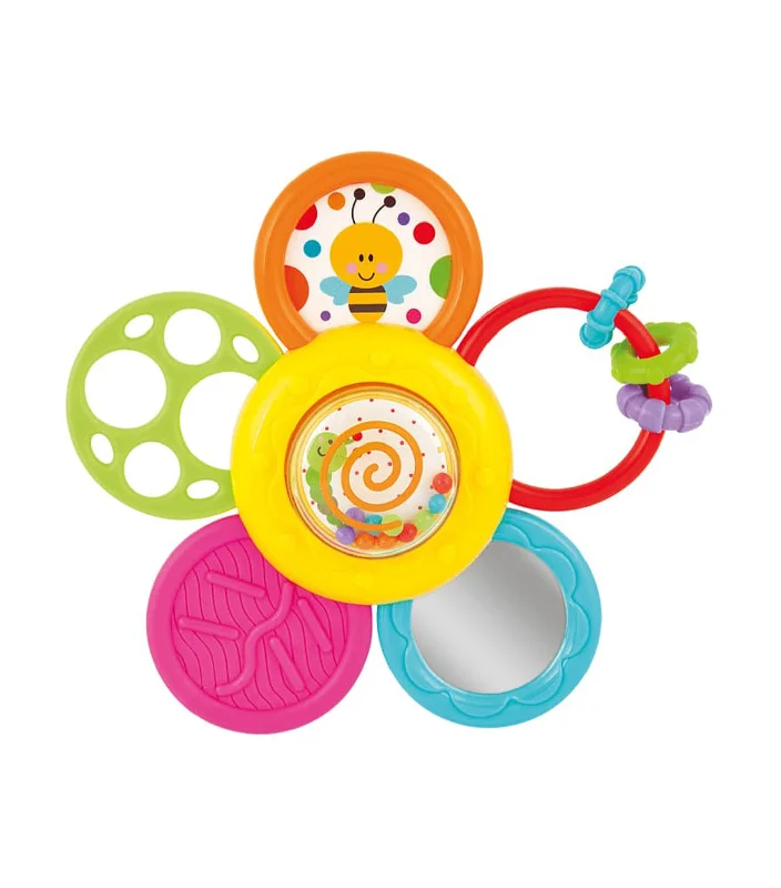 Hand - Painted Wooden Educational Toys in a Historical and Cultural ThemeDaisy Spin Rattle 'N Teether