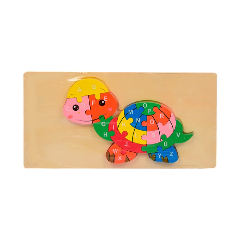 Solid Wood Educational Toys with a Science Experiment Theme for Young LearnersWOODEN PUZZLE BOARD ABC TURTLE Z.B