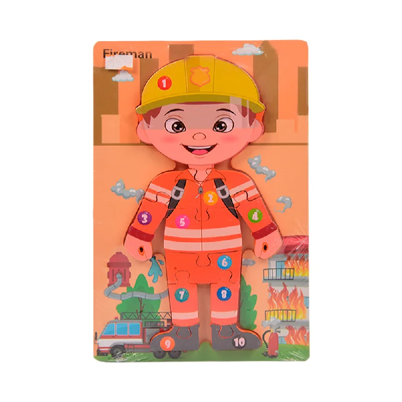 Hand - Made Wooden Educational Toys with a Space - Exploration SimulationWOODEN PUZZLE BOARD COLORFUL 123 FIREMAN Z.B