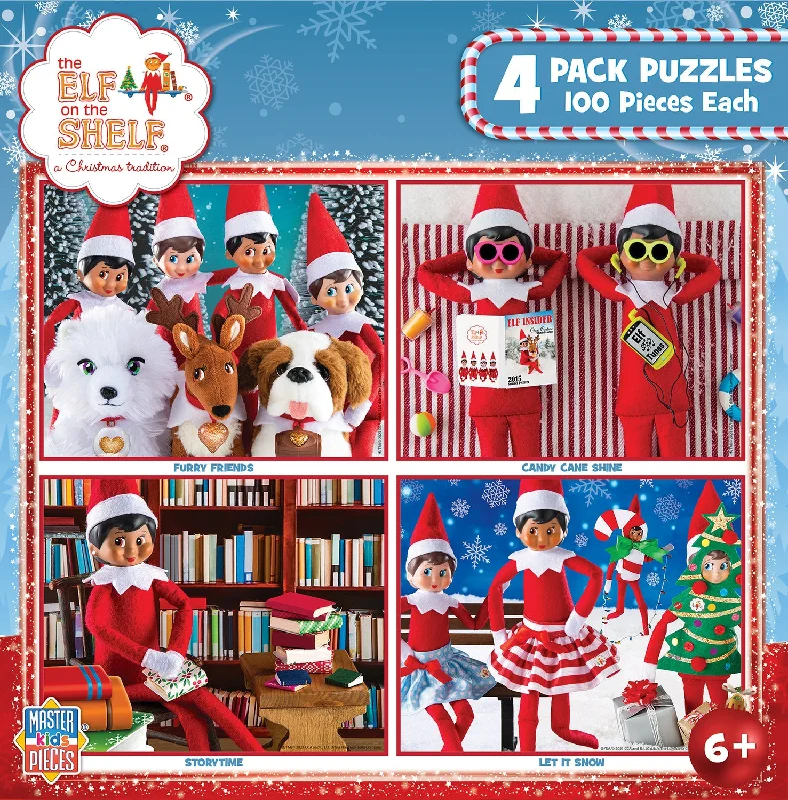 Puzzle - and - Storage Wooden Puzzles with a Farmyard Theme for Kids' RoomsElf on the Shelf <br> Elf on the Shelf 4 Puzzle Pack <br> 100 Piece Puzzles