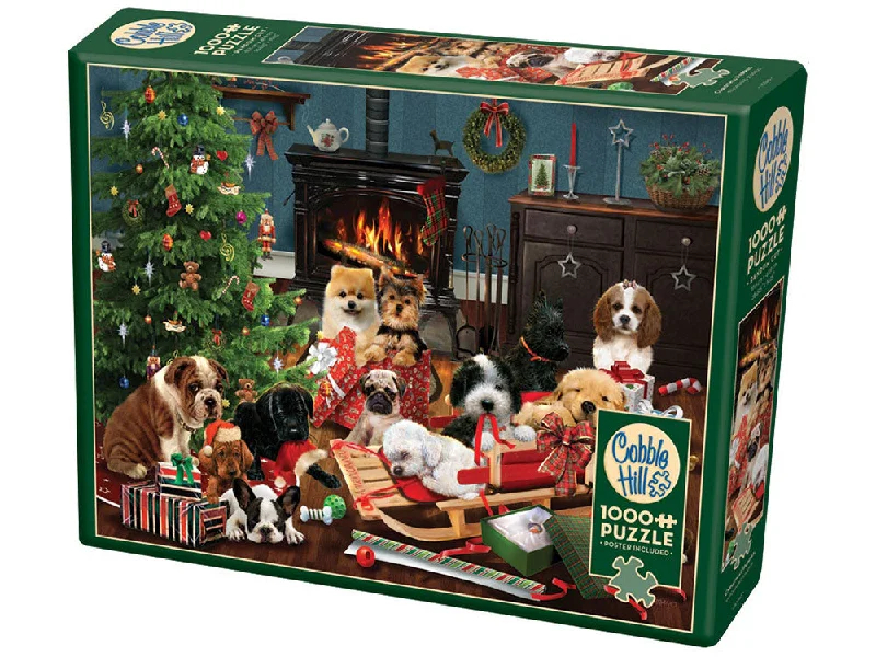 Laser - Cut Wooden Puzzles with Abstract Art Patterns for Art - Loving TeensCobble Hill <br>1000 Piece Puzzle <br>Christmas Puppies