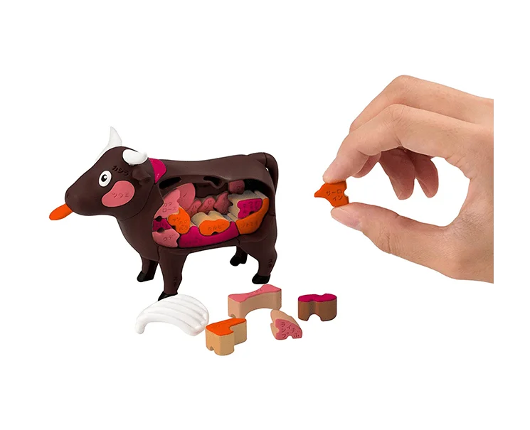 Magnetic Wooden Puzzles with Educational Math Symbols for School - Age ChildrenIttougai Meat Puzzle: Cow