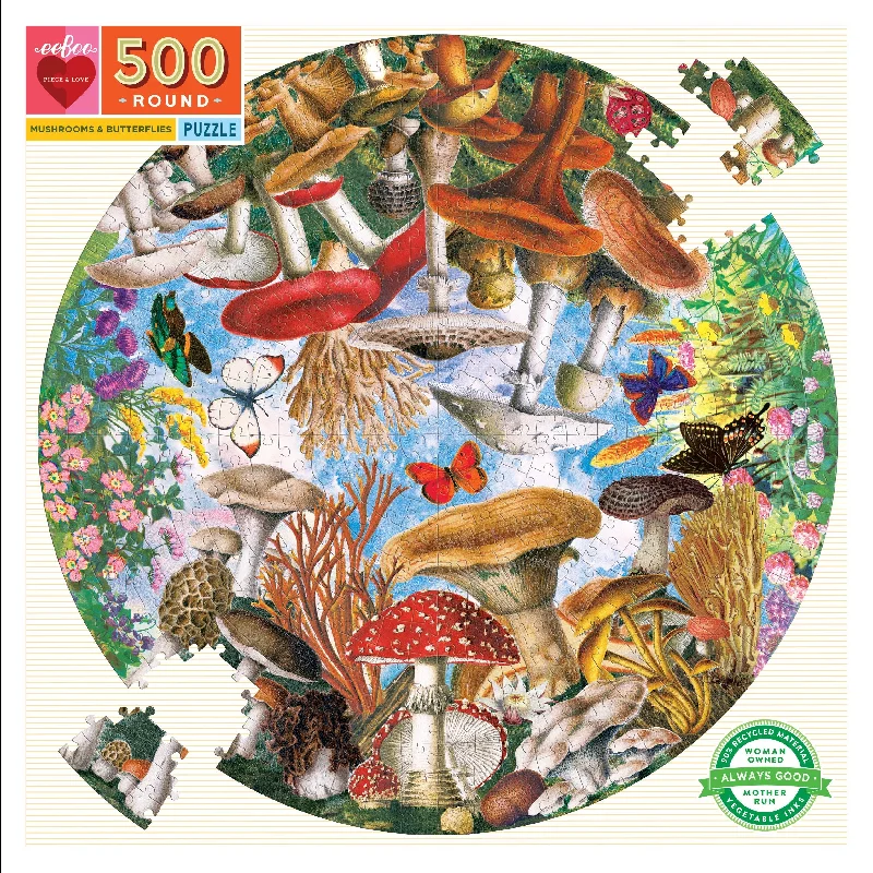 Puzzle - in - a - Box Wooden Puzzles with a Pirate Theme for Travelers' EntertainmentMushroom & Butterflies (500 Pieces)Puzzle by Eeboo