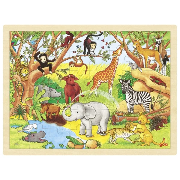 Waterproof Wooden Puzzles with Underwater Scene Designs for Poolside or Beach PlayPuzzle - Africa