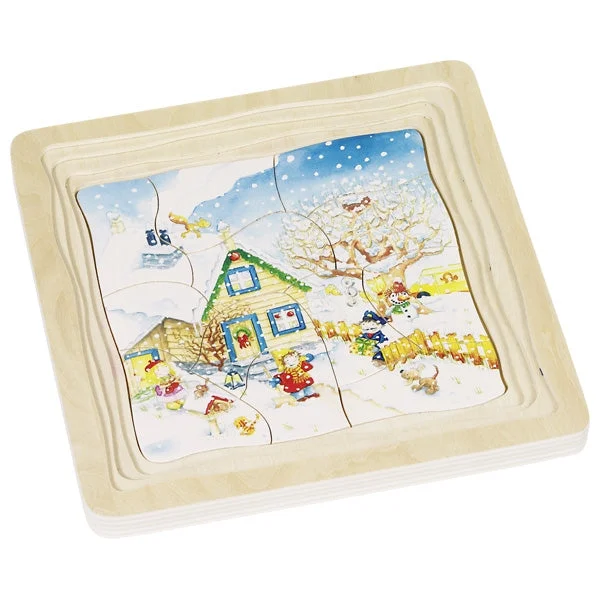 Puzzle - and - Storage Wooden Puzzles with a Farmyard Theme for Kids' RoomsPuzzle - Seasons