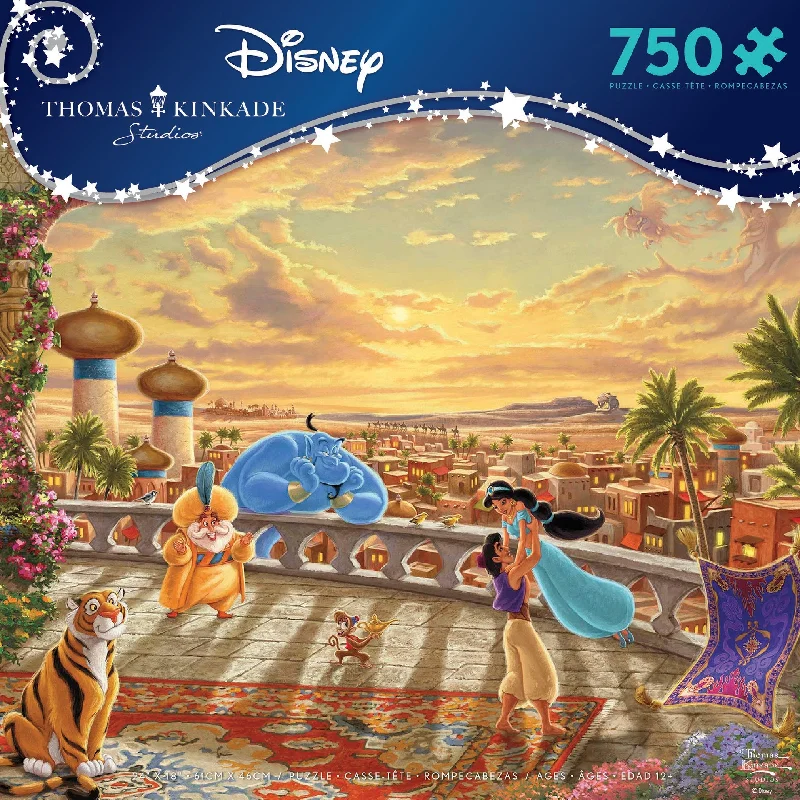 Large - Sized 1000 - Piece Wooden Puzzles with Scenic Landscape Themes for Adult EnthusiastsThomas Kinkade Disney Dreams <br>750 Piece Puzzle <br> Aladdin & Jasmine Dancing in the Desert Sunset