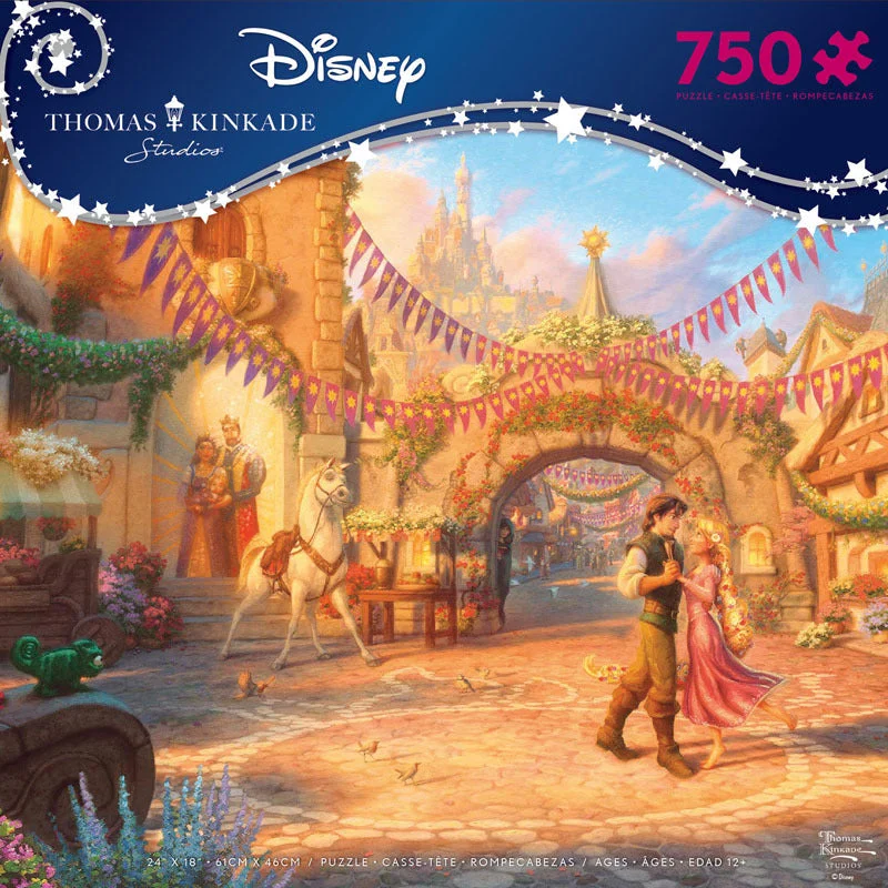 Scented Wooden Puzzles with a Fresh Pine Aroma for a Sensory ExperienceThomas Kinkade Disney Dreams <br>750 Piece Puzzle <br> Rapunzel Dancing in Courtyard